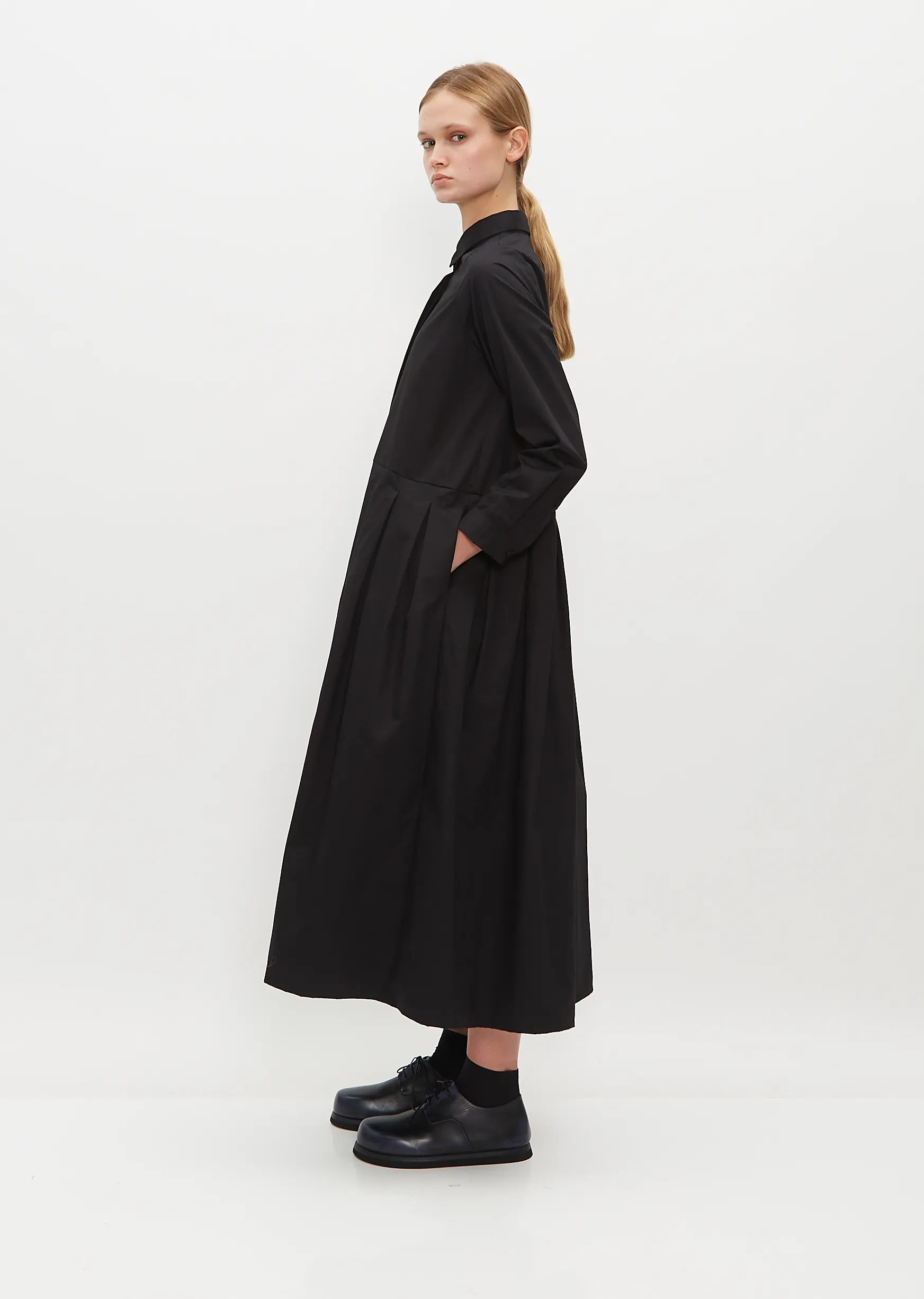 Lena Cotton Dress — Black