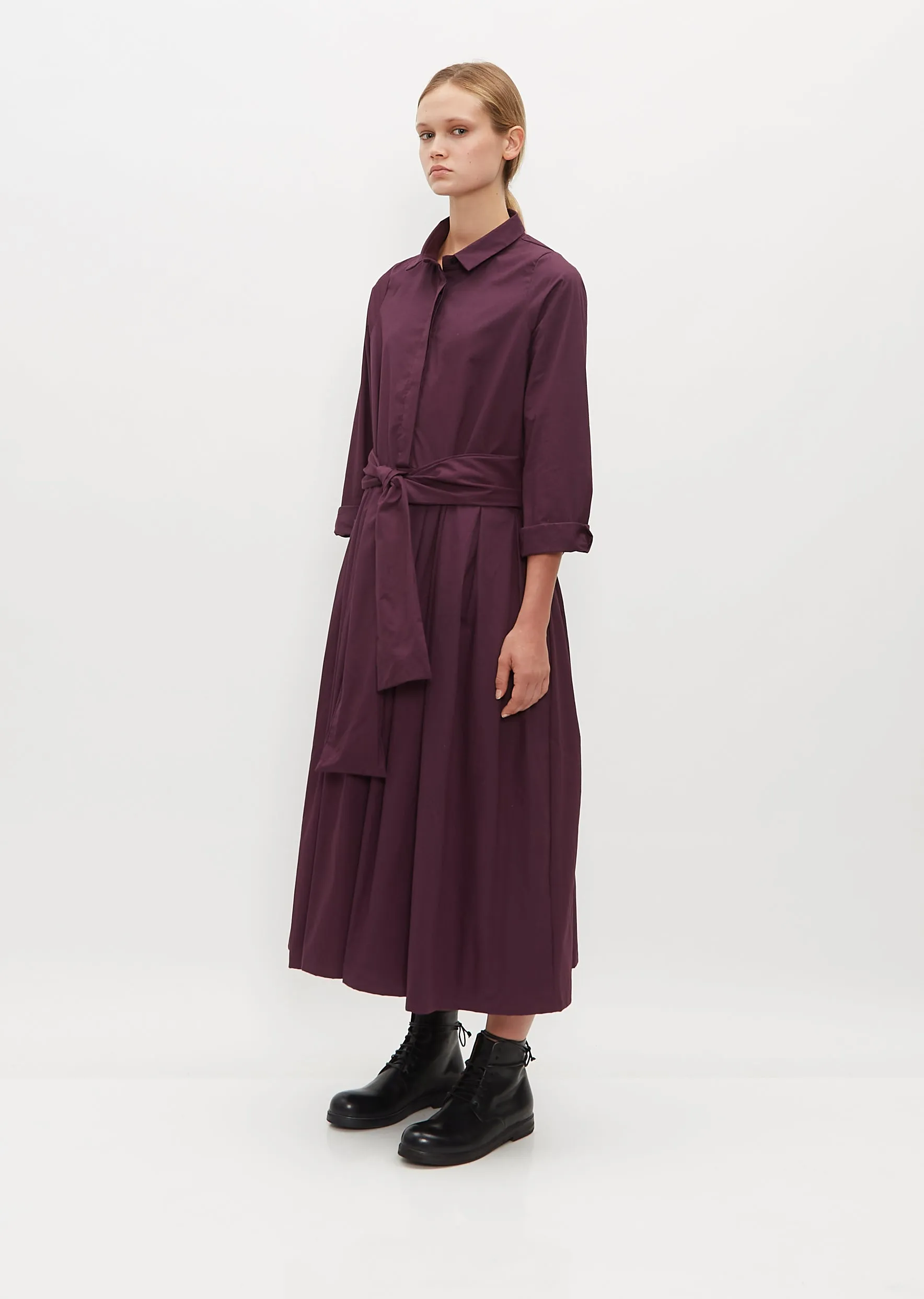 Lena Cotton Dress — Plum