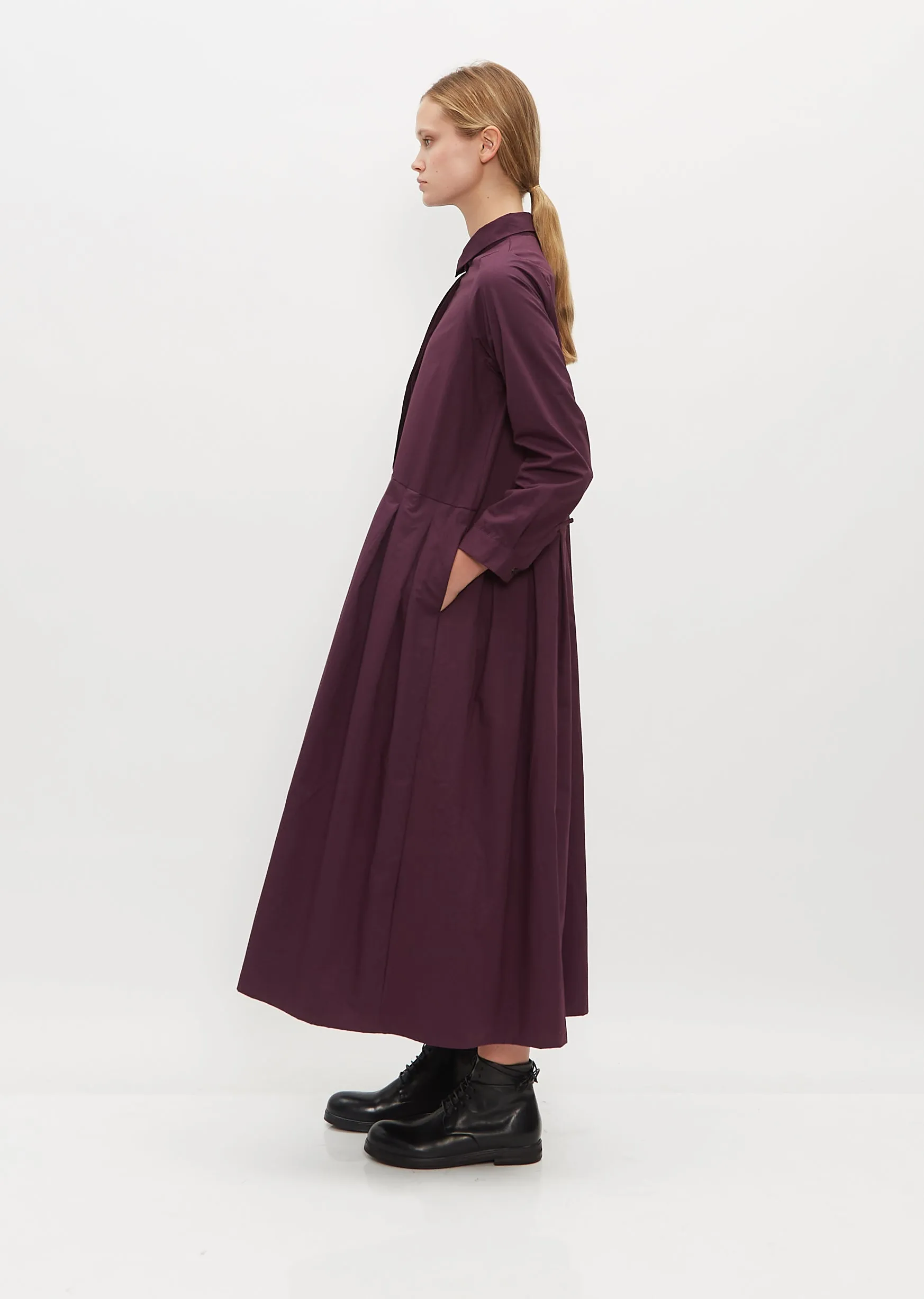 Lena Cotton Dress — Plum