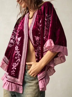 Lets Ride Fringed Velvet Cape