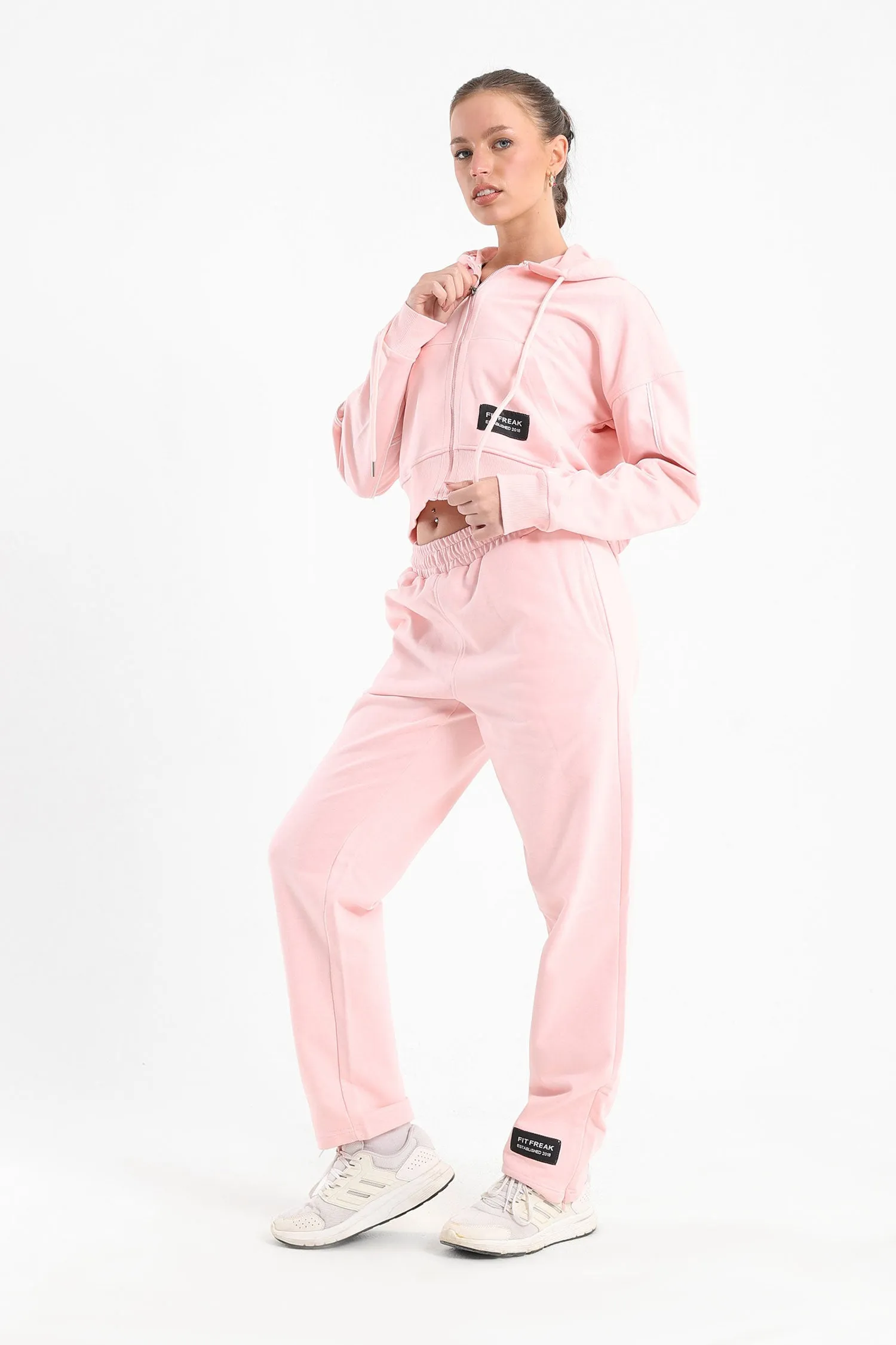 Light Pink Chill Oversized Piping Set - Fit Freak