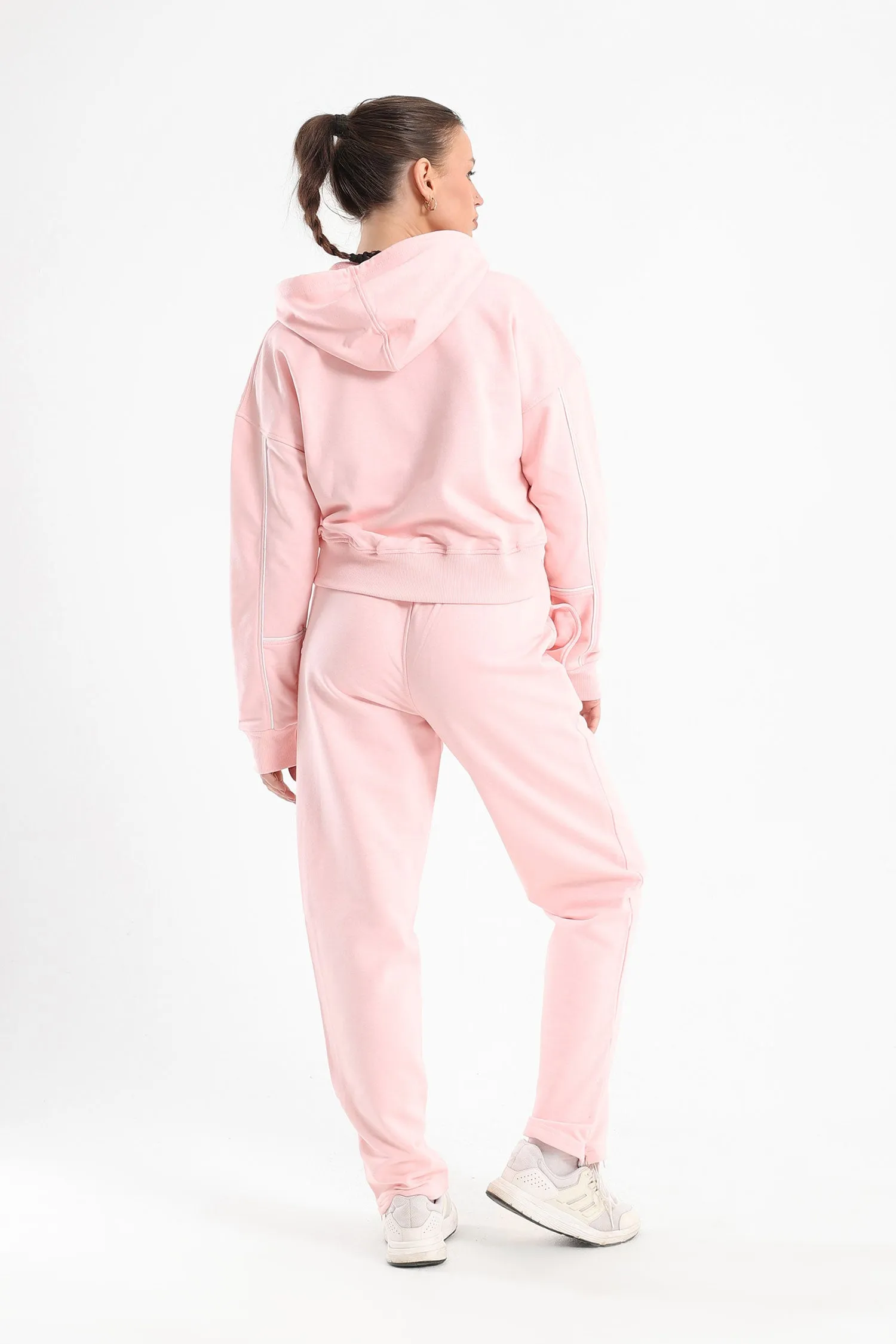 Light Pink Chill Oversized Piping Set - Fit Freak