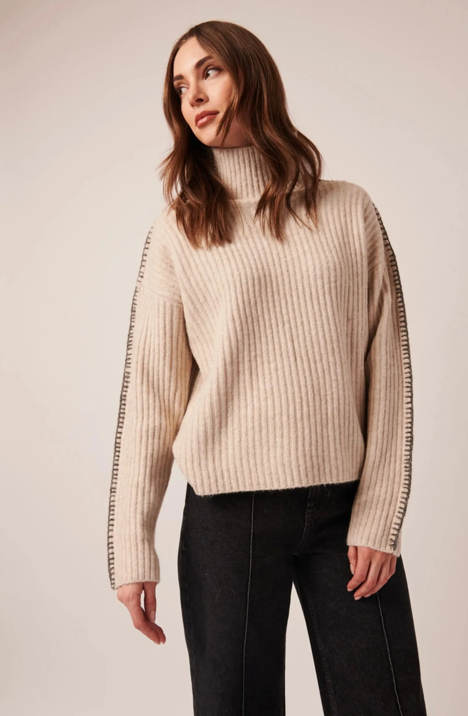 Line The Label Trinity Turtleneck Sweater Perletto