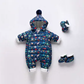 Little Gigglers World Baby Warm Fleece Thickened Jacket Outerwear Romper