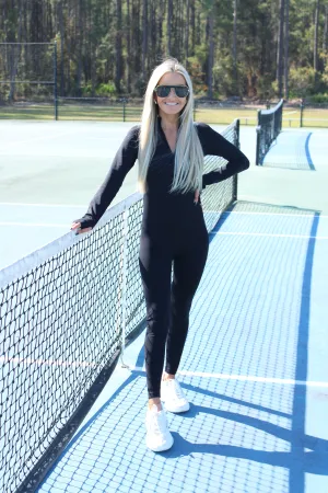 Long Sleeve Catsuit- Black