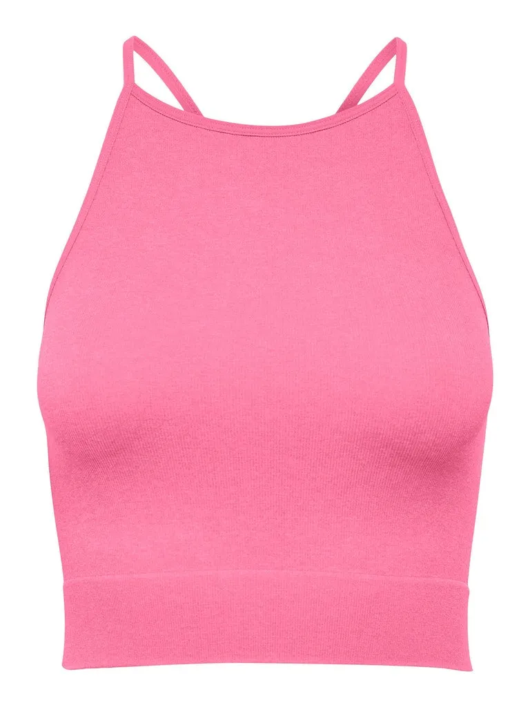 Lucy Seamless Highneck Top - Pink