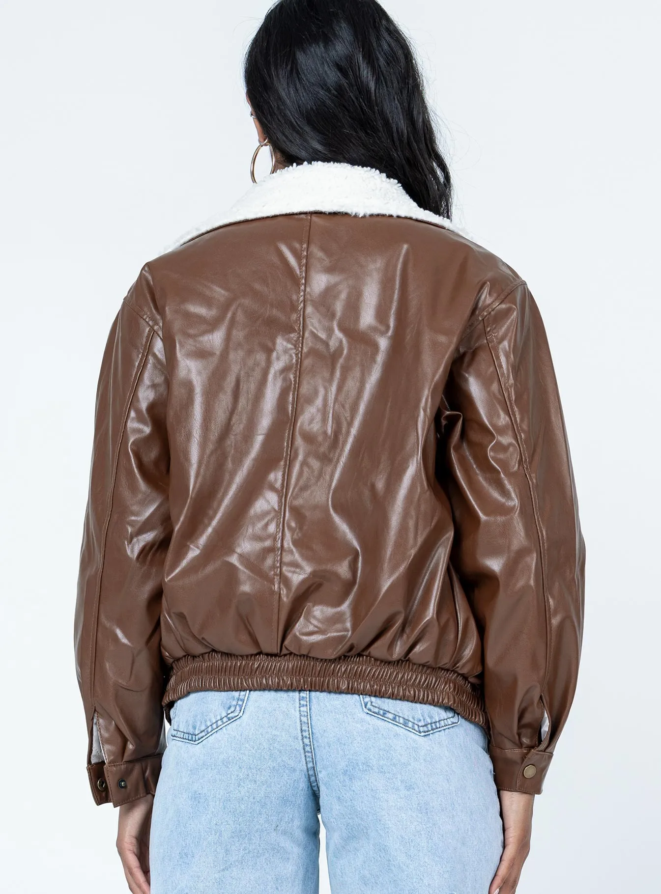 Luna PU Jacket Brown