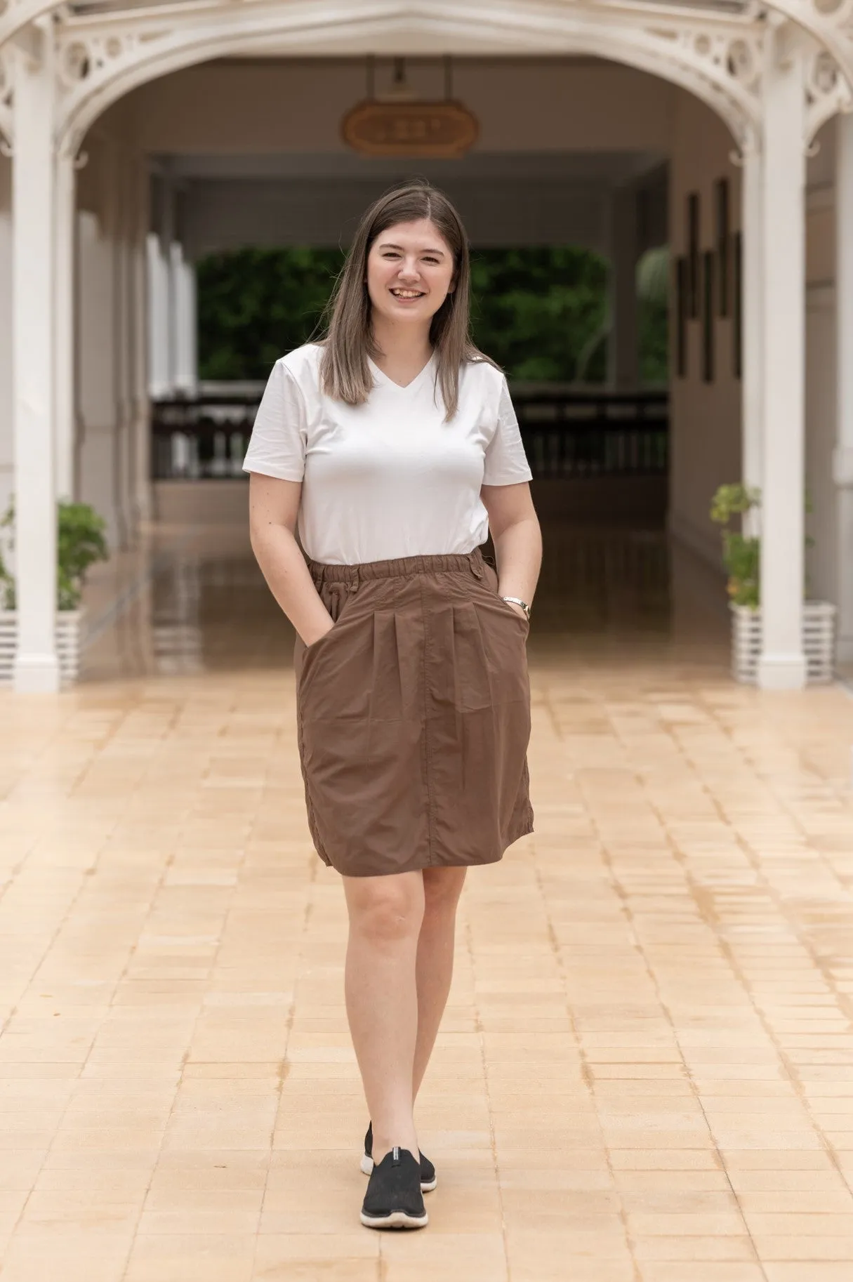 Macabi Knee Length Skirt - Mocha