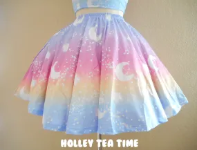 Magical Fairy Time (Rainbow Sunset) Mini Skater Skirt