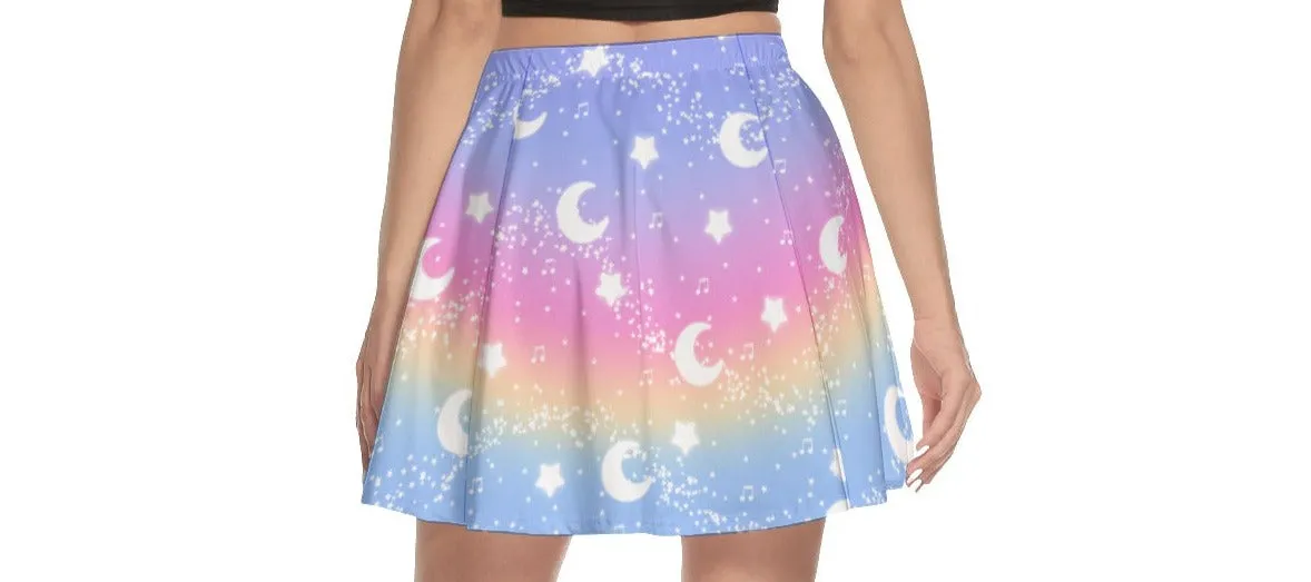 Magical Fairy Time (Rainbow Sunset) Mini Skater Skirt