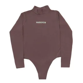 Marathon Turtleneck Bodysuit - Eggplant Purple