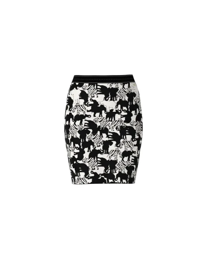 Marc Cain Elephant Print Pencil Skirt