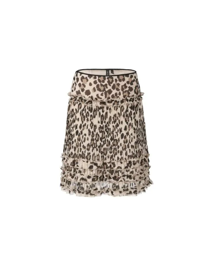 Marc Cain Leopard Print Tiered Skirt