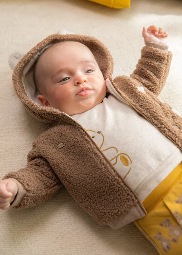 MAY Brown Hooded Bear Teddy Coat