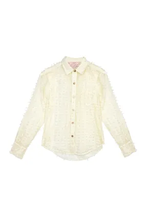 Mel Button Down Shirt - Ivory Bows