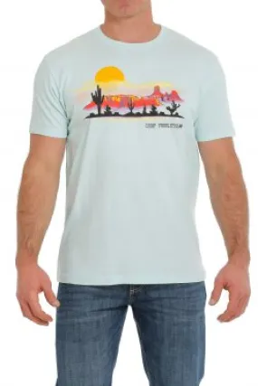 MEN'S CAMP TUMBLEWEED TEE - HEATHER LIGHT BLUE