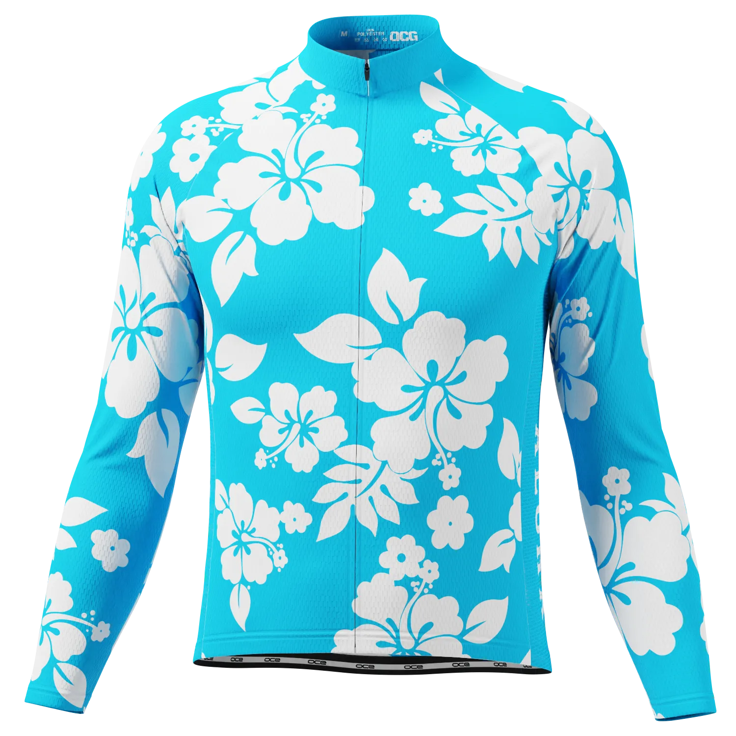 Men's Hawaiian Aloha Floral Long Sleeve Cycling Jersey