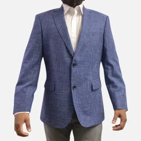 Mens Premium Wool and Cotton Blend Blazer - Modern fit, Single Breasted, Two Button, Notch Lapel