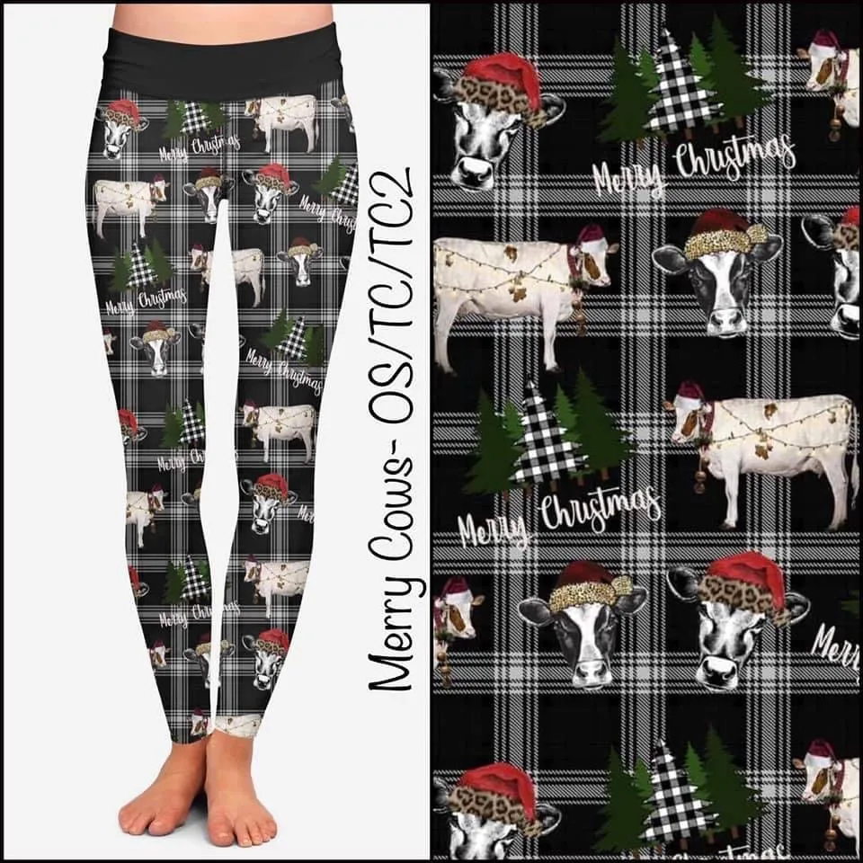 Merry Christmas Cow leggings