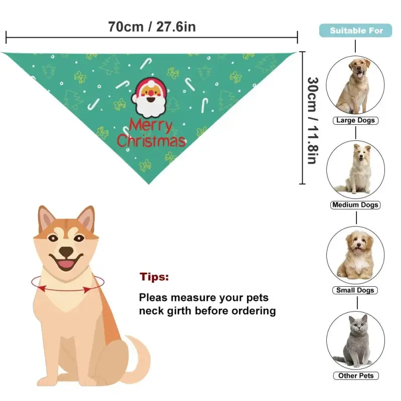 Merry Christmas Santa Pet Bandana for Festive Furry Friends