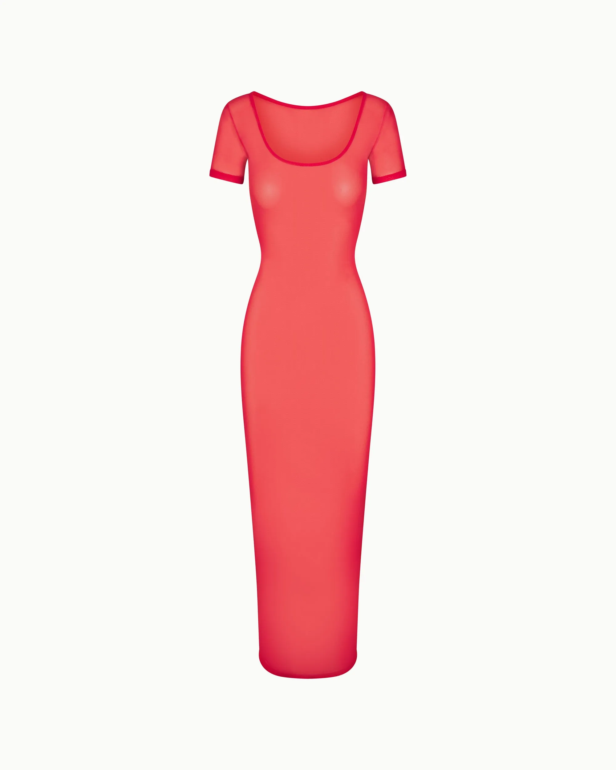 Mesh Scoop Neck Maxi Dress | Cherry