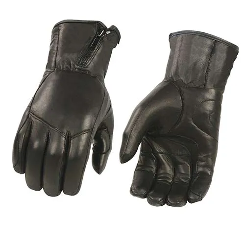 Milwaukee Leather MG7575 Men's Black Premium Leather Long Wrist Gloves