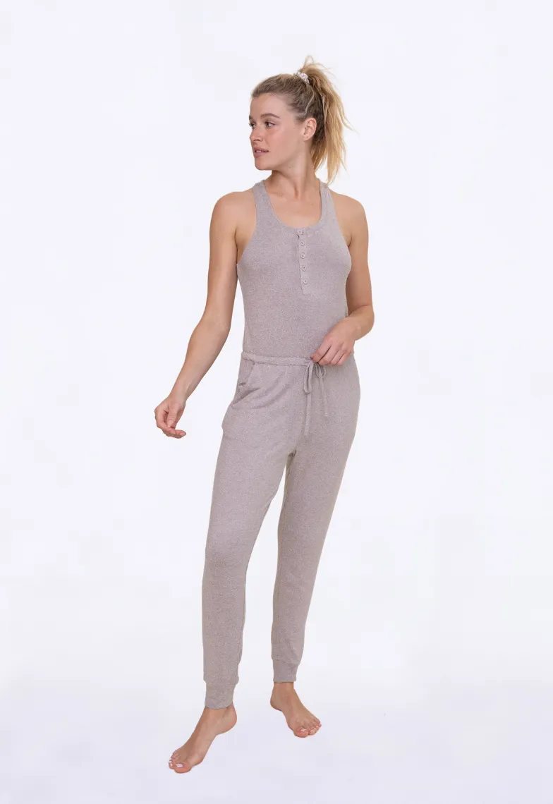 Mocha Brushed Lounge Jumpsuit