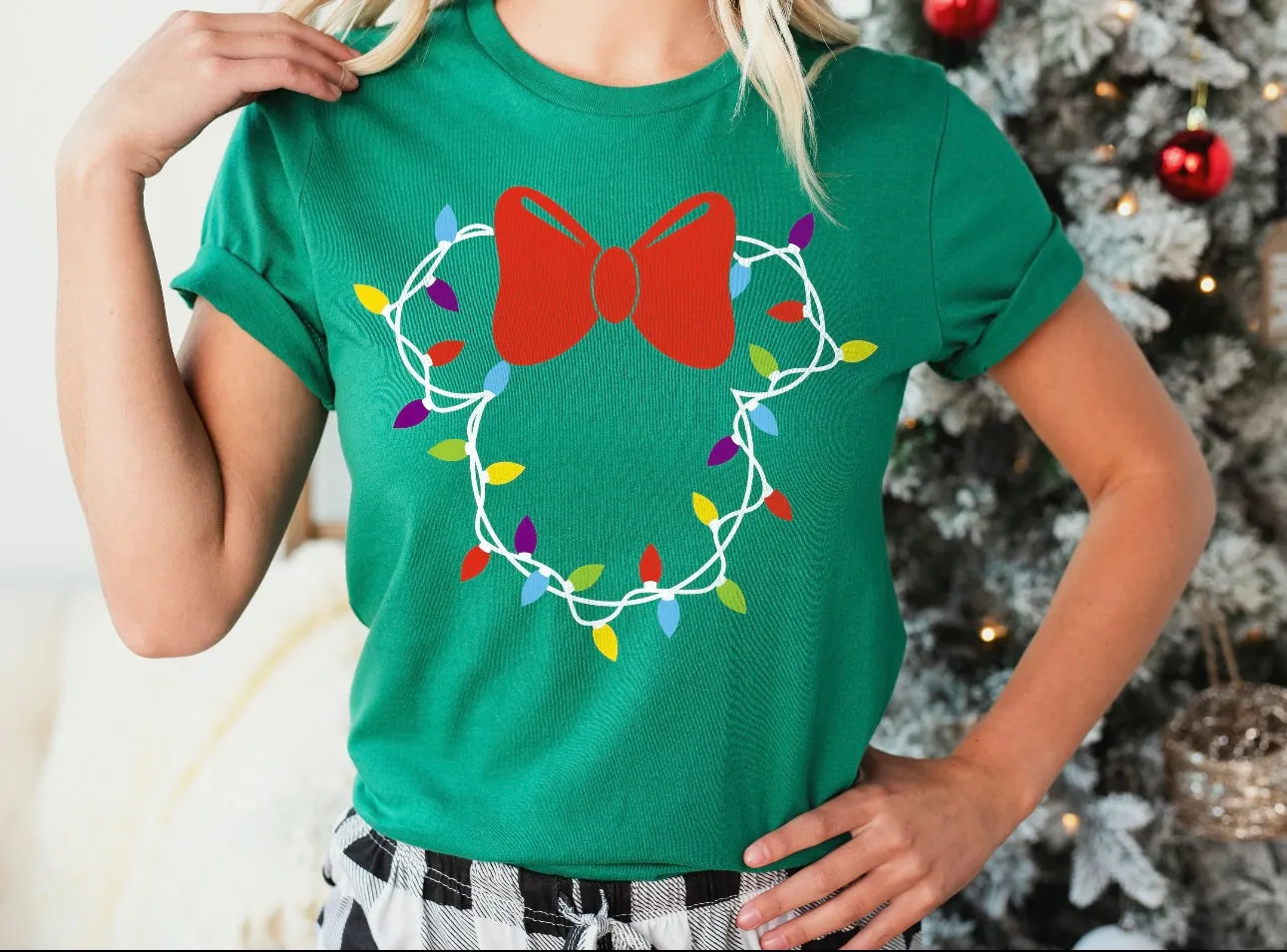 Mouse Christmas Lights Shirt for Adults and Kids