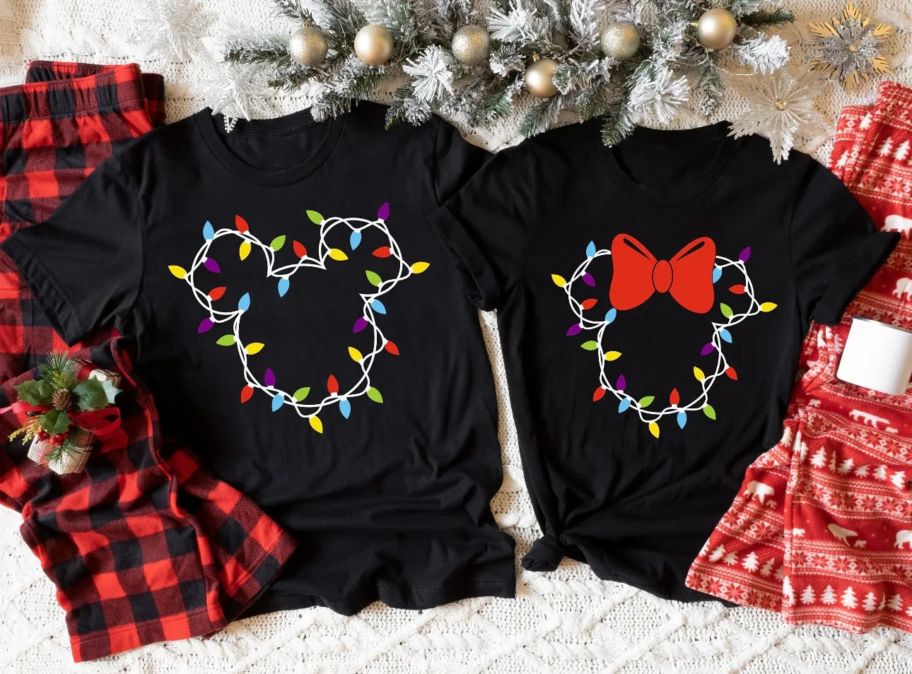 Mouse Christmas Lights Shirt for Adults and Kids