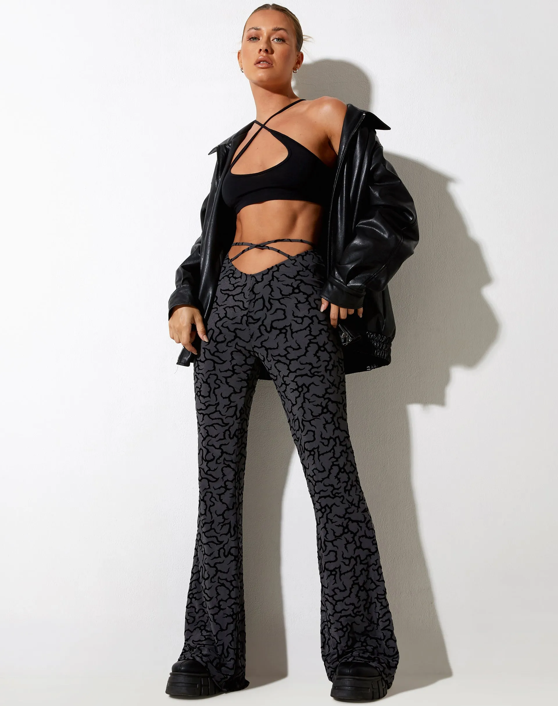 Nancha Flare Trouser in Tribal Flock