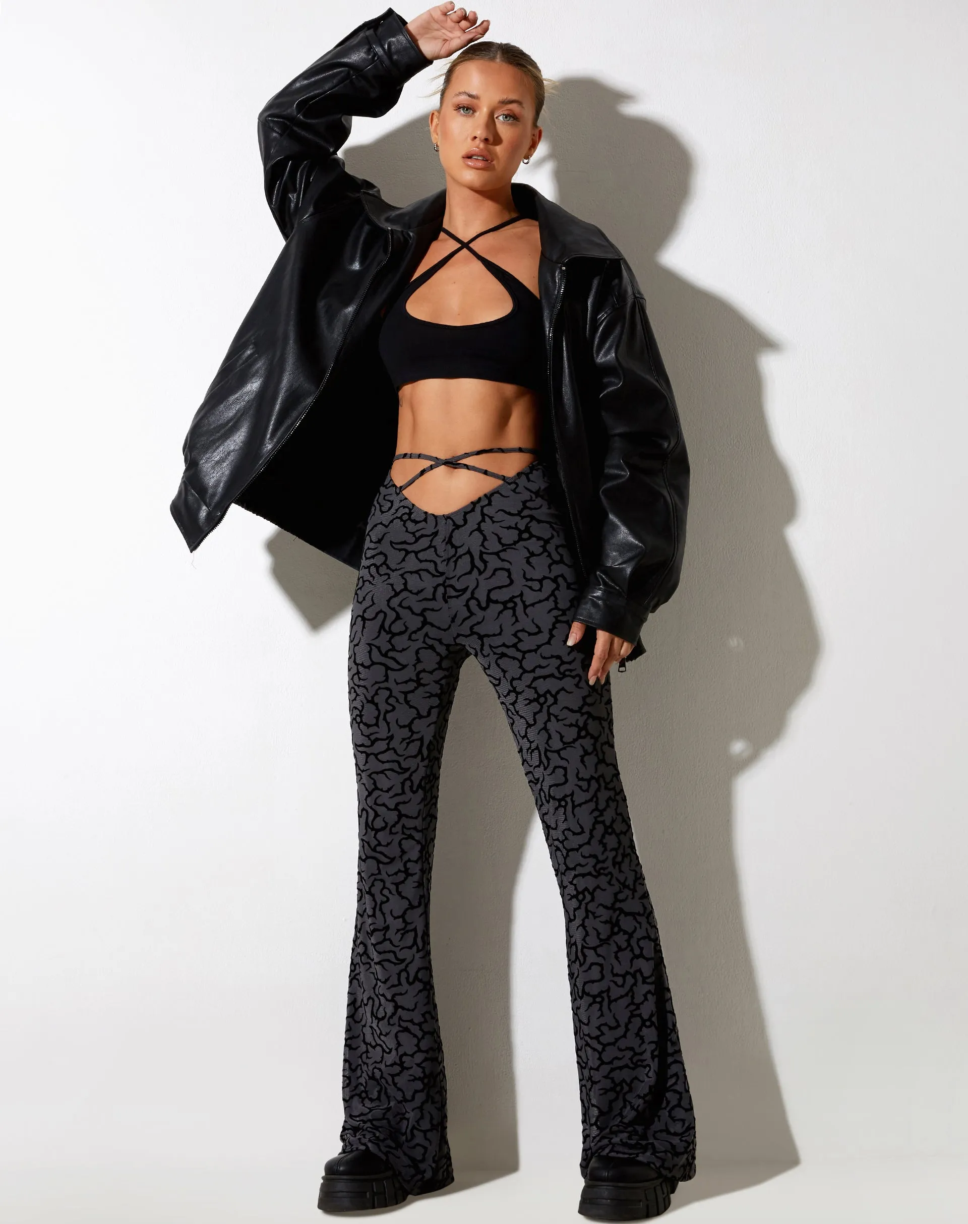 Nancha Flare Trouser in Tribal Flock