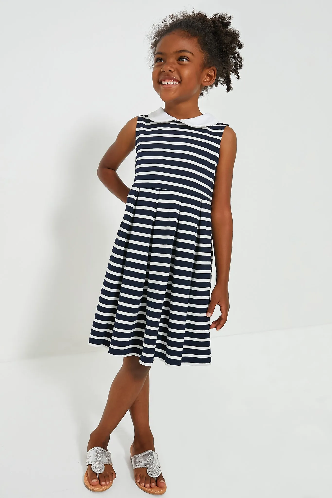 Navy Breton Stripe Jersey Dress