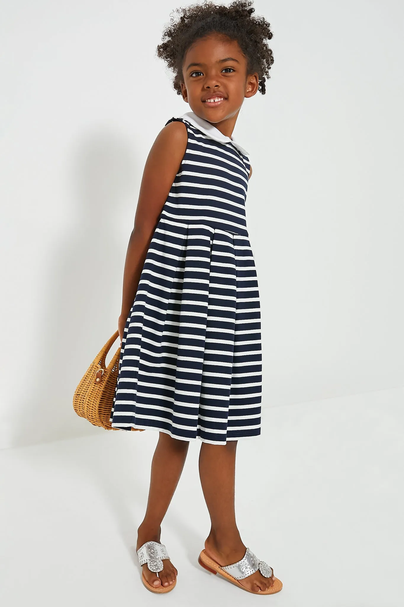 Navy Breton Stripe Jersey Dress