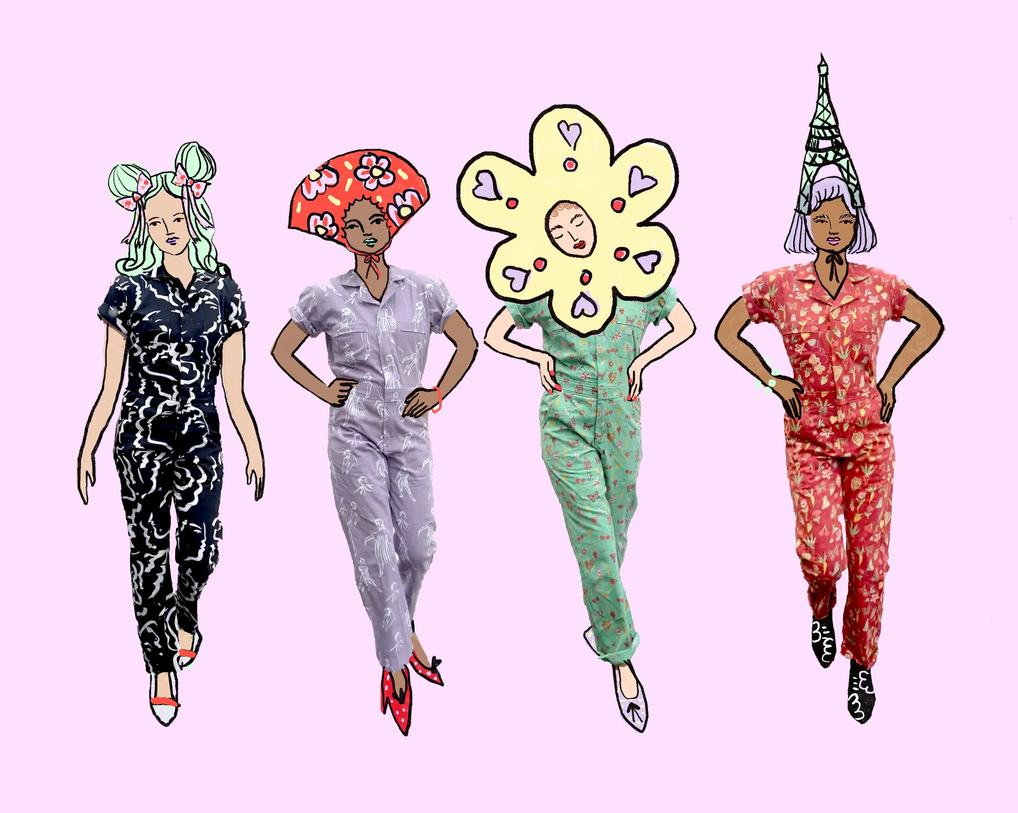 New! Lavender People | Printed jumpsuit | Boiler-suit | Romper | Violet Jumpsuit