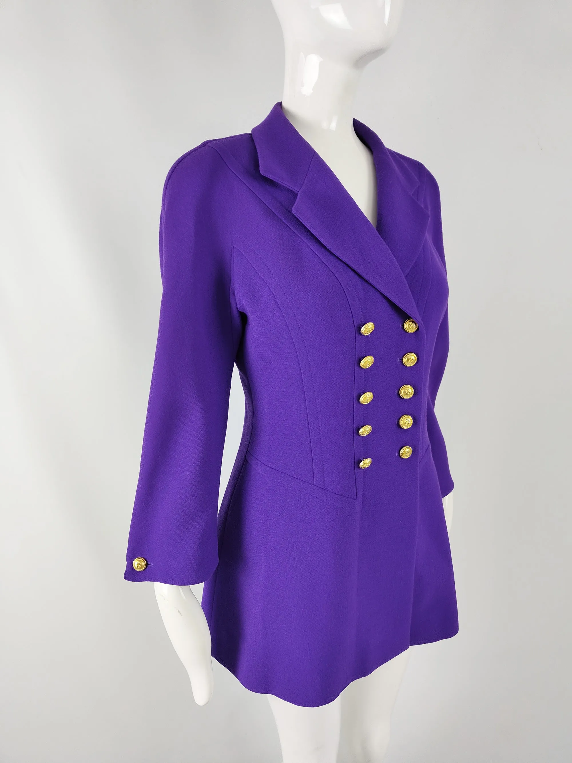 Nina Ricci Vintage Wool Crepe Double Breasted Coat, 1980s