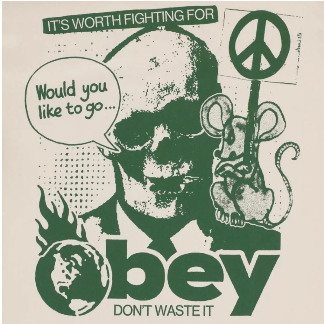 OBEY DON'T WASTE IT T SHIRT CREAM