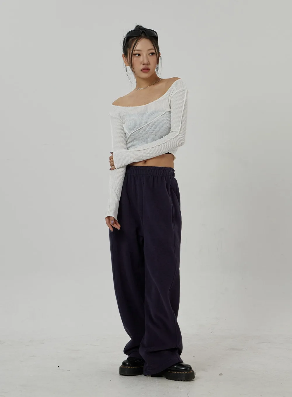 Off-Shoulder Mesh Cropped Top CD20