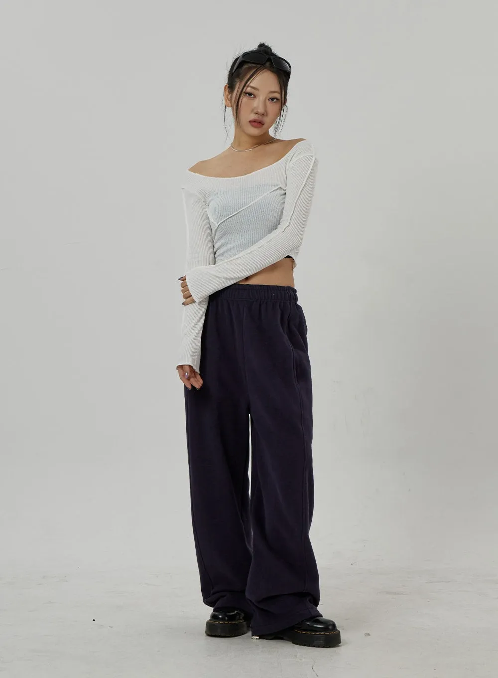 Off-Shoulder Mesh Cropped Top CD20