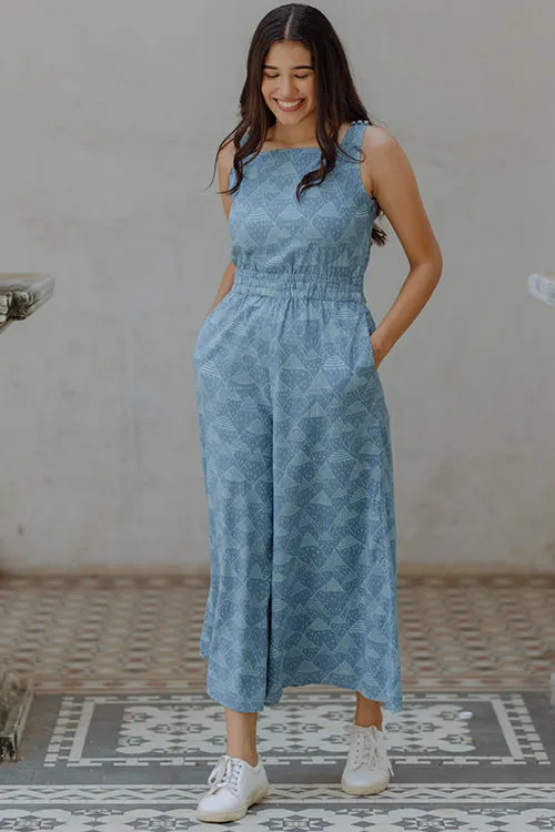 Okhai 'Misty' Pure Cotton Handblock Printed Jumpsuit