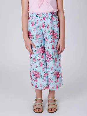 One Friday Blue Floral Printed Culotte