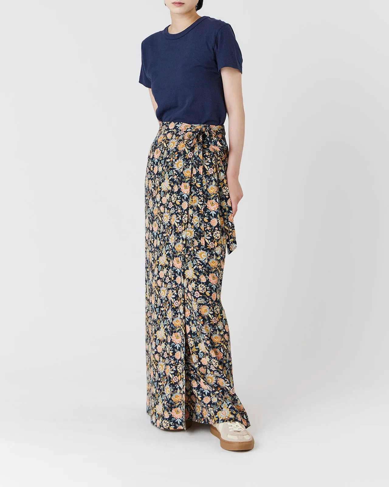 ORIENTAL FLOWER WRAP SKIRT