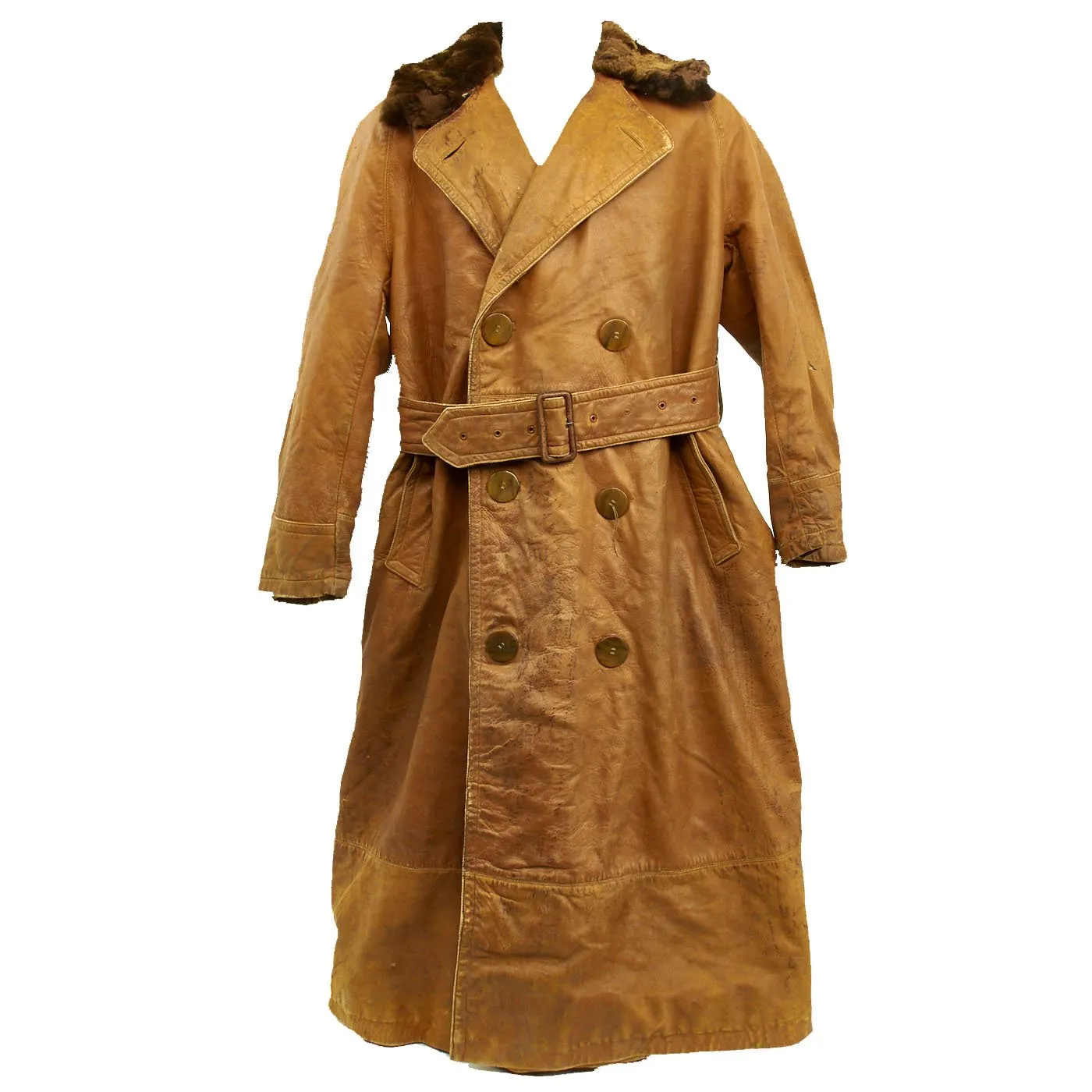 Original U.S. WWI Pilot Aviator Leather Flying Coat