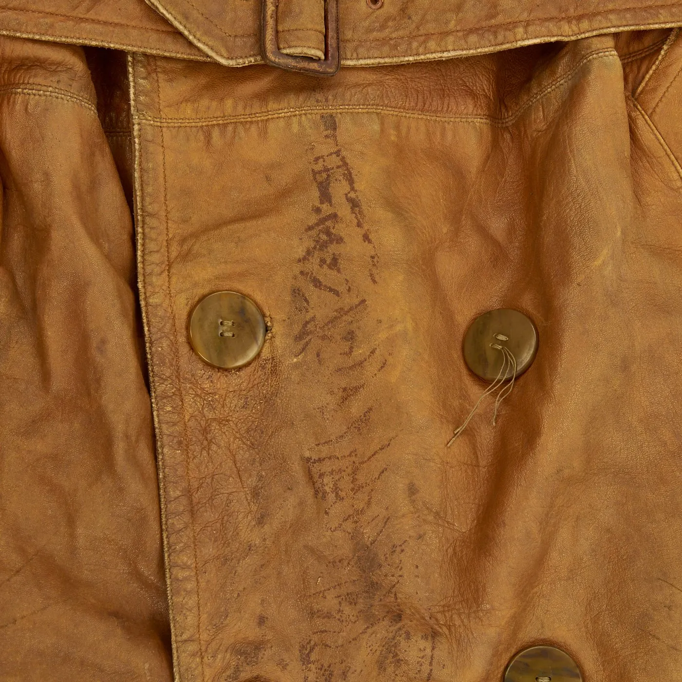 Original U.S. WWI Pilot Aviator Leather Flying Coat