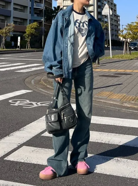 over denim jacket