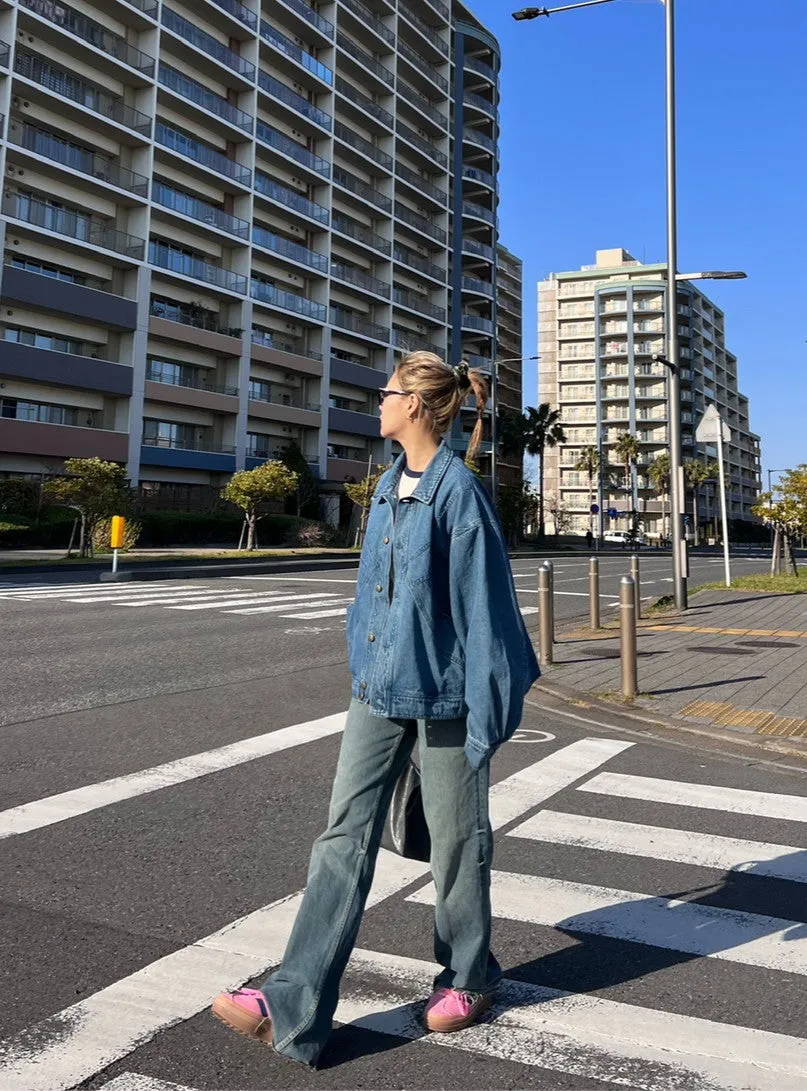 over denim jacket