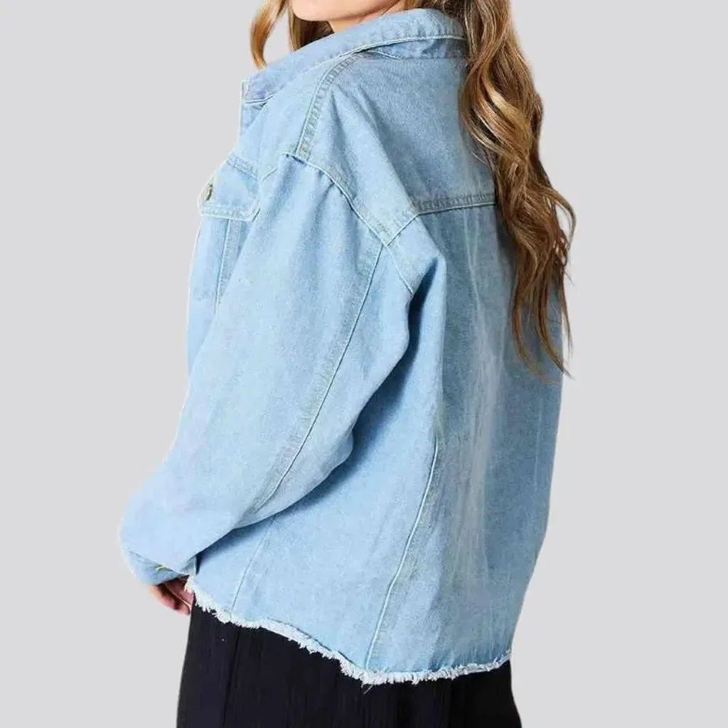 Oversized jean jacket
 for ladies