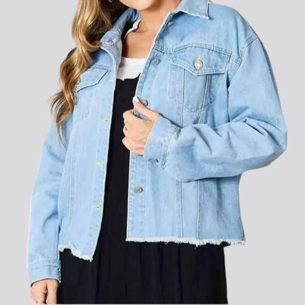 Oversized jean jacket
 for ladies