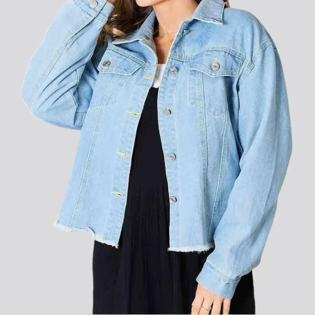 Oversized jean jacket
 for ladies