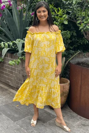 Paisley Dress in Lemon