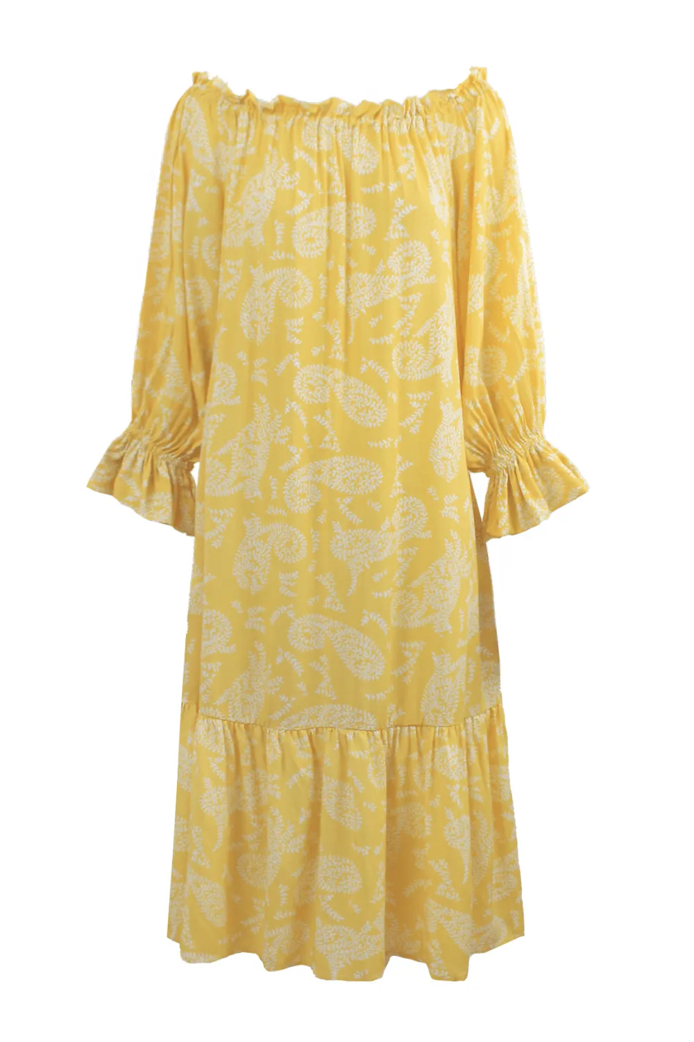 Paisley Dress in Lemon